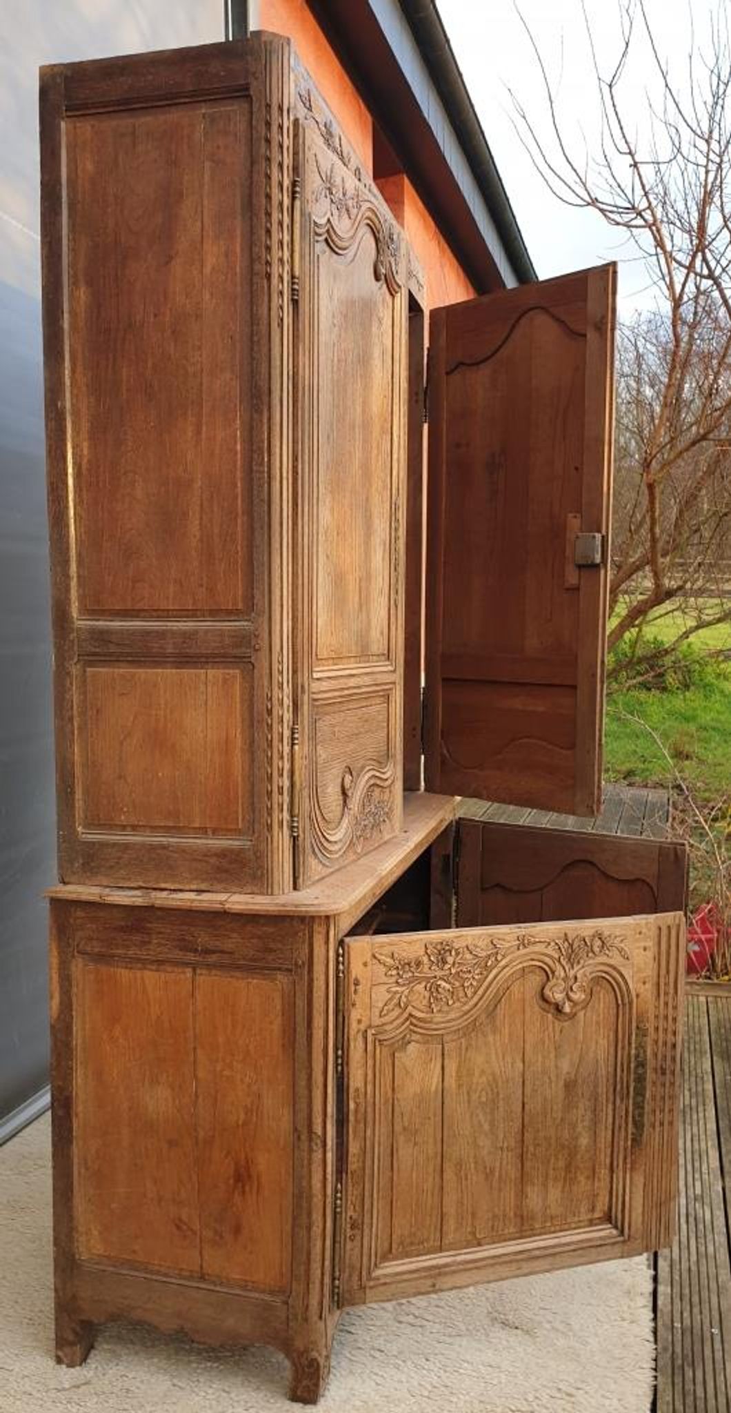Buffet 2 corps normand Louis XV pièce du  XVIIIe