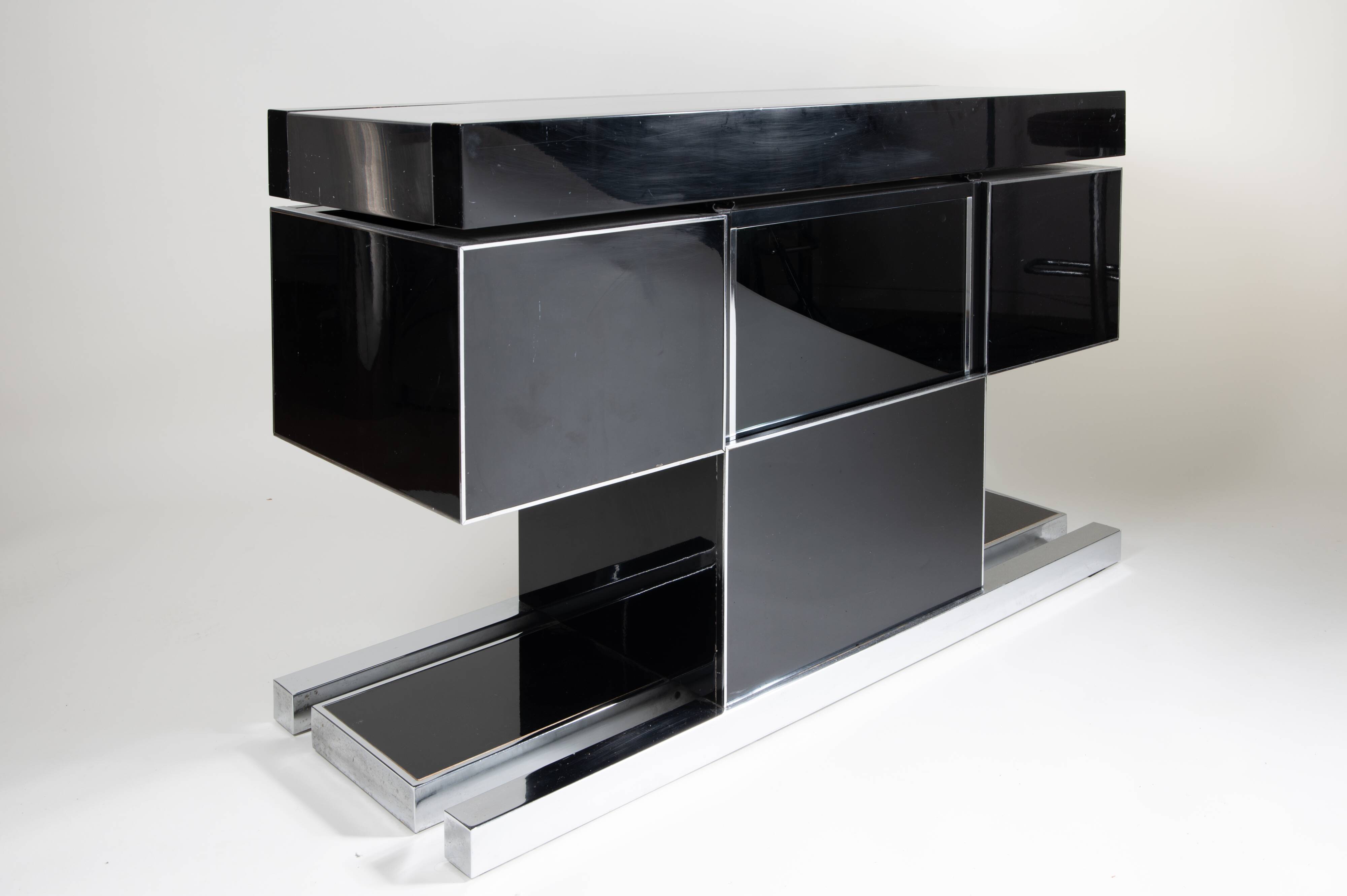 70's bar cabinet designed by Willy Rizzo for Mario Sabot