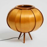Very rare Mid Century Modern birch bentwood lamella tripod Table Lamp