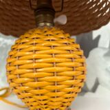Wicker and rattan lamp