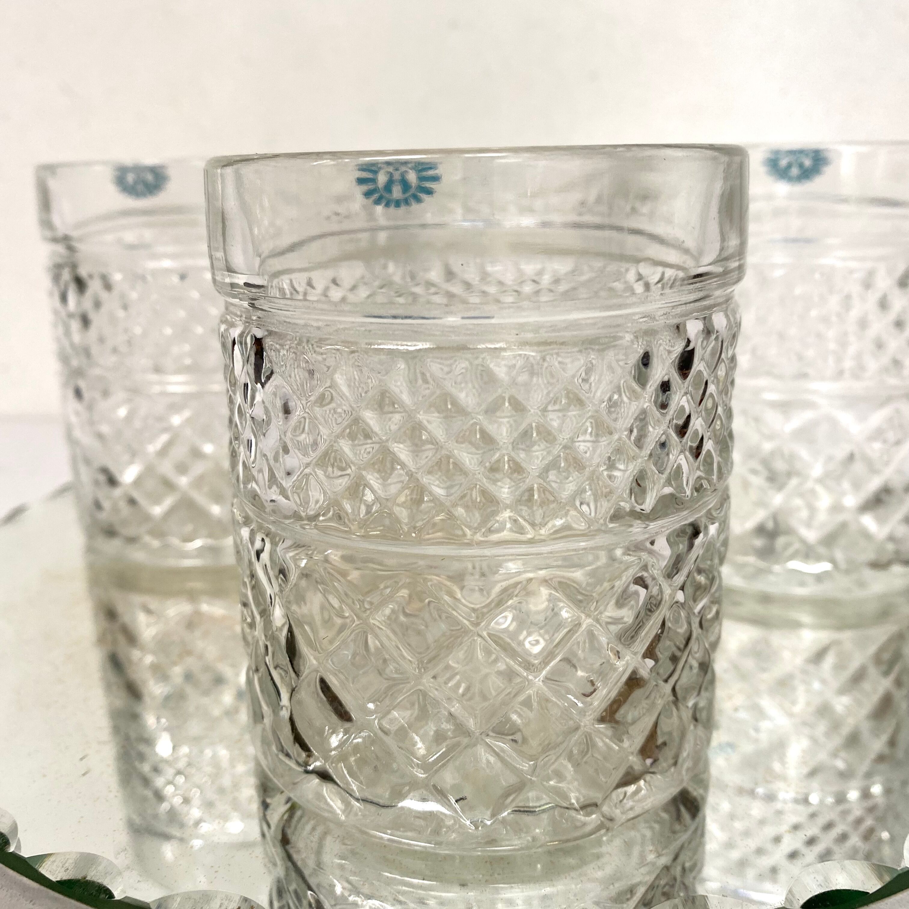 Vintage advertising water glasses