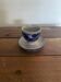 Vintage BETSCHDORF Stoneware Egg Cup, Grey Salt-Coated Stoneware with Blue Alsatian Decor