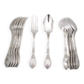 Dessert cutlery Cailar Bayard Empire Baron Gérard, 6 pieces, monogrammed TR