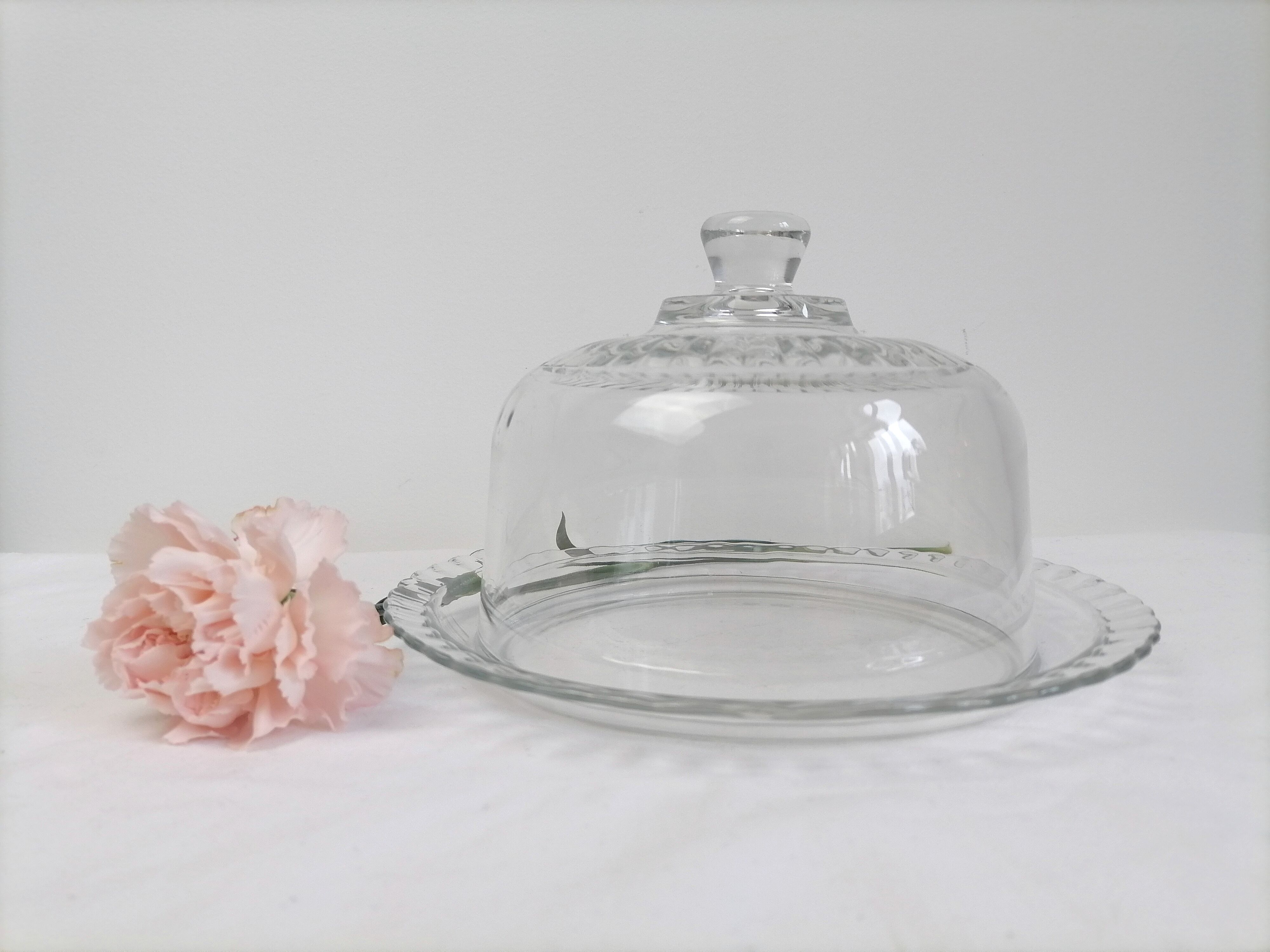 Vintage Arcoroc glass cake bell