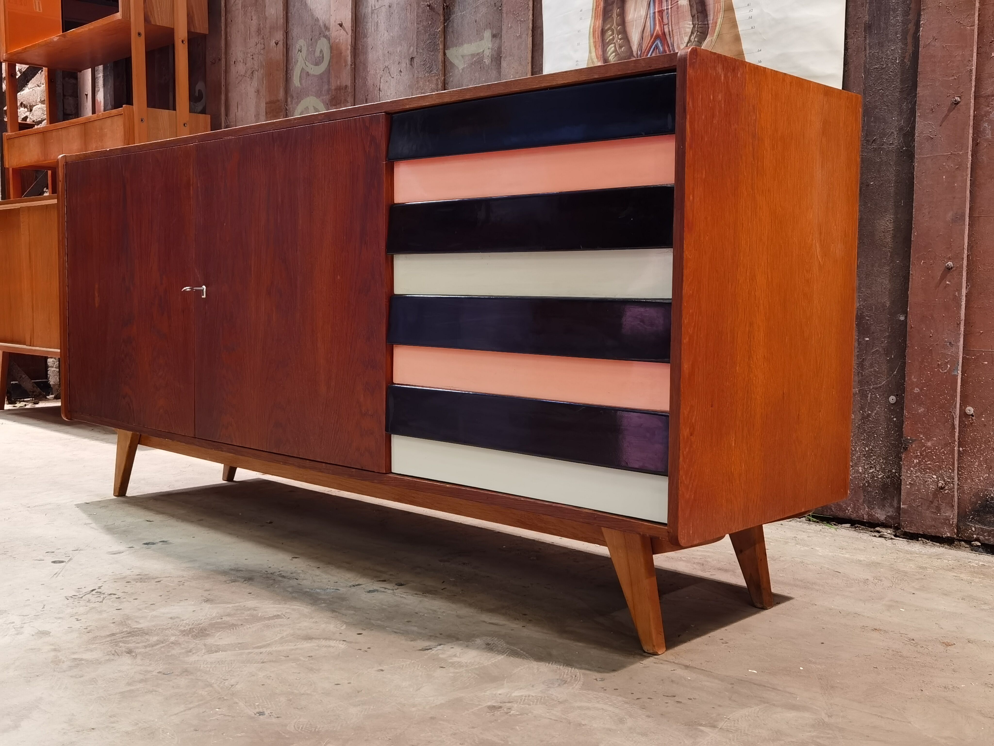 Sideboard U-460 by Jiri Jiroutek Rose and Grise
