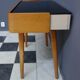Writing desk table with Black Opaxit glass top 1960s