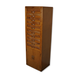 Vintage italian beech haberdashery shop cabinet, 1950s