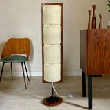 Totem floor lamp in teak and vintage perspex
