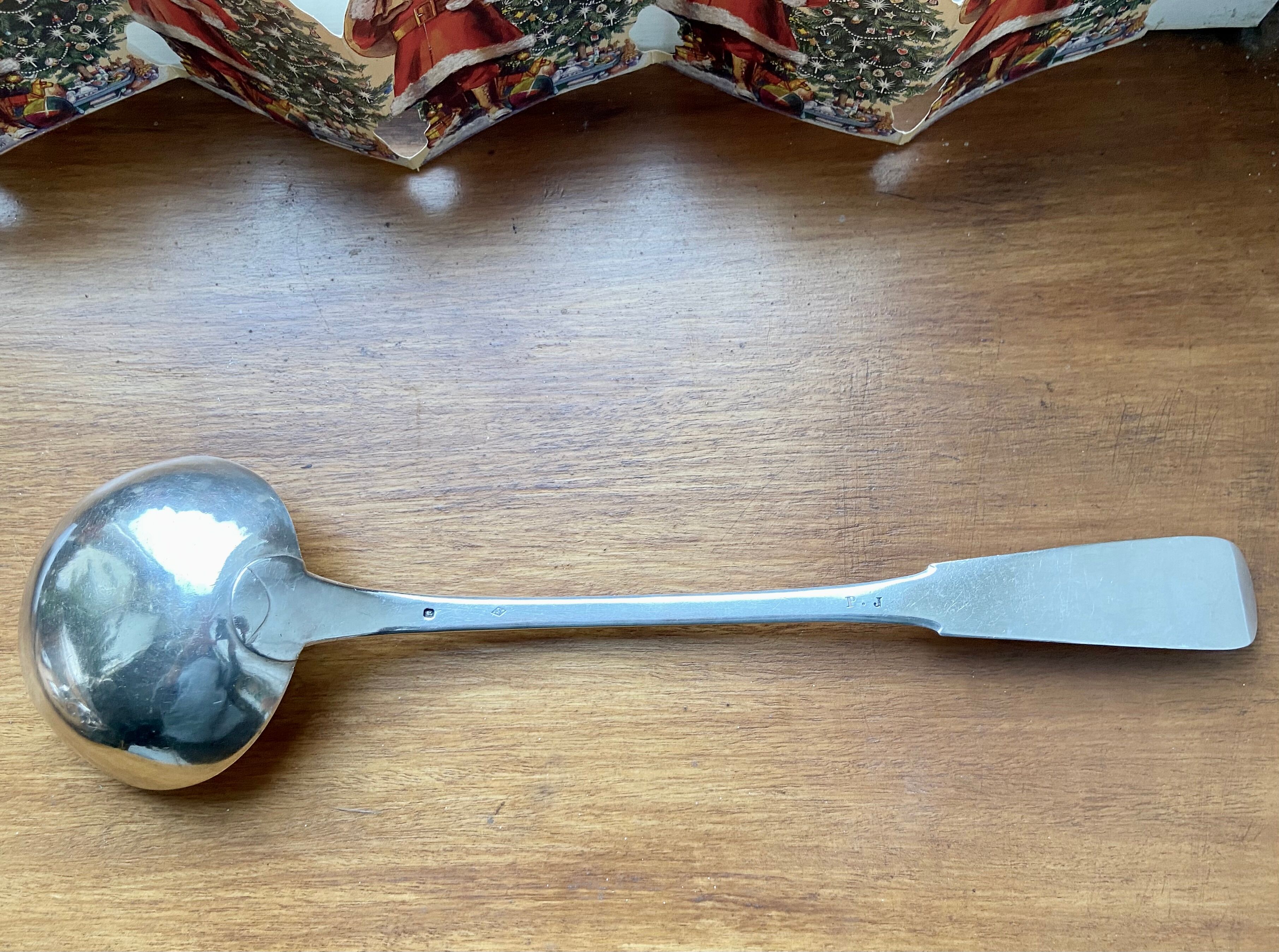 Antique solid silver ladle