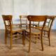 Series Lot of 8 chairs bistro Luterma in light wood Year 1950
