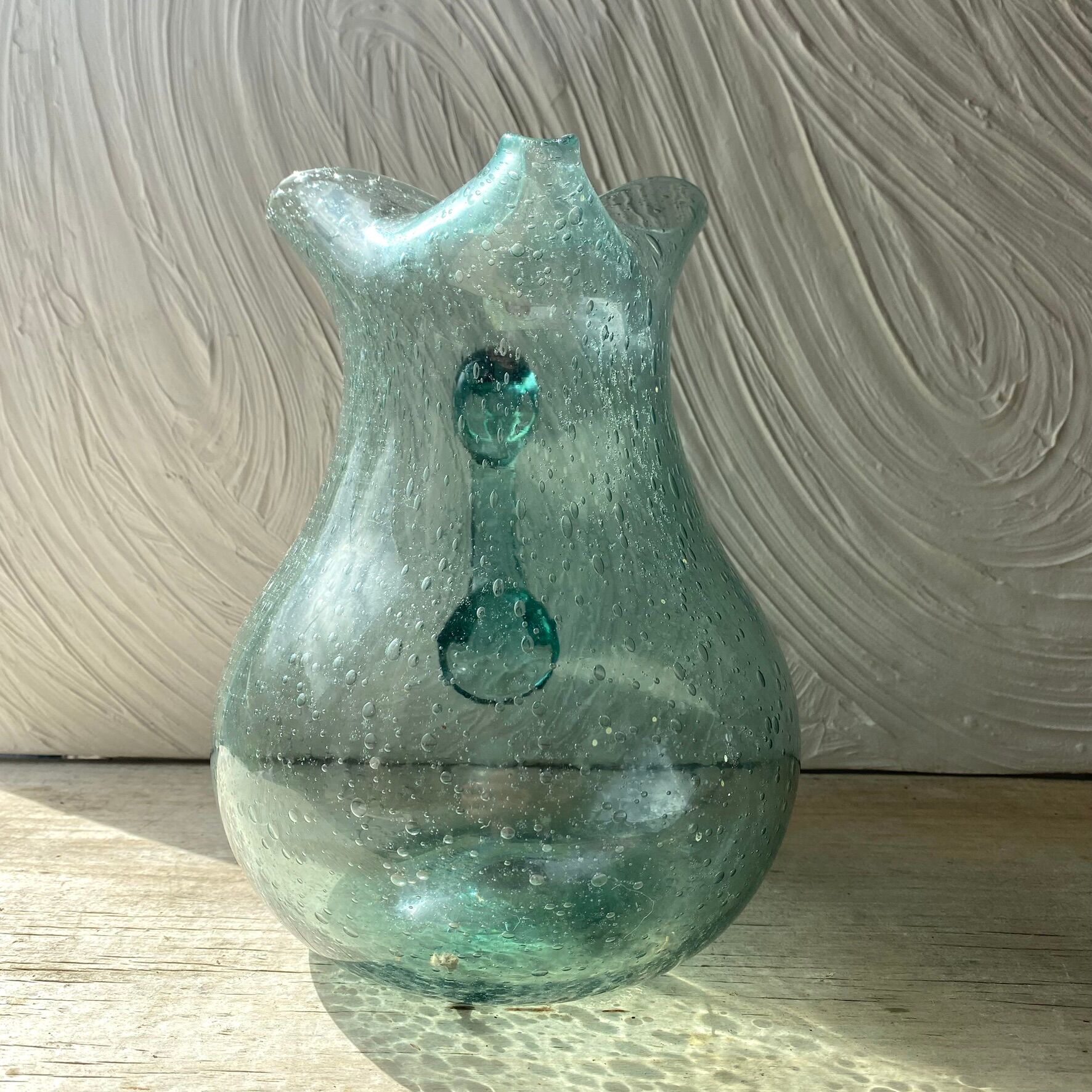 Pichet en verre  soufflé bullé  H24 cm