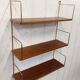 Wall shelf string gold metal and wood