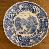 10 old blue earthenware dessert plates Burgenland Villeroy and Boch 1950