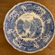 10 assiettes à dessert anciennes faïence bleue Burgenland Villeroy et Boch 1950