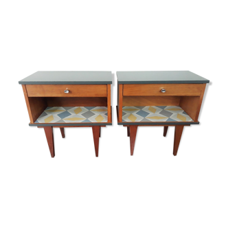 Pair of vintage bedsides