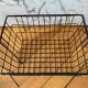 Metal basket with rectangular handle