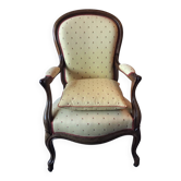 Louis Philippe style XIX century armchair with a violet backrest.