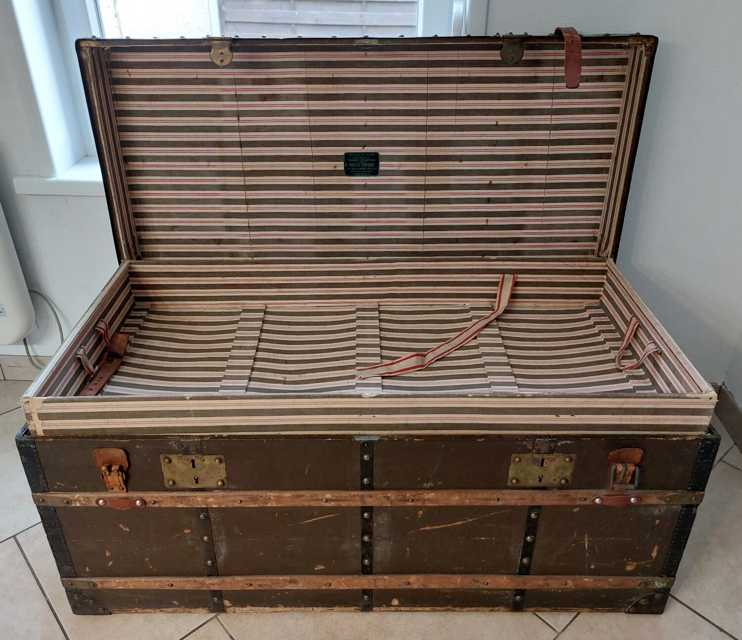 Antique travel trunk