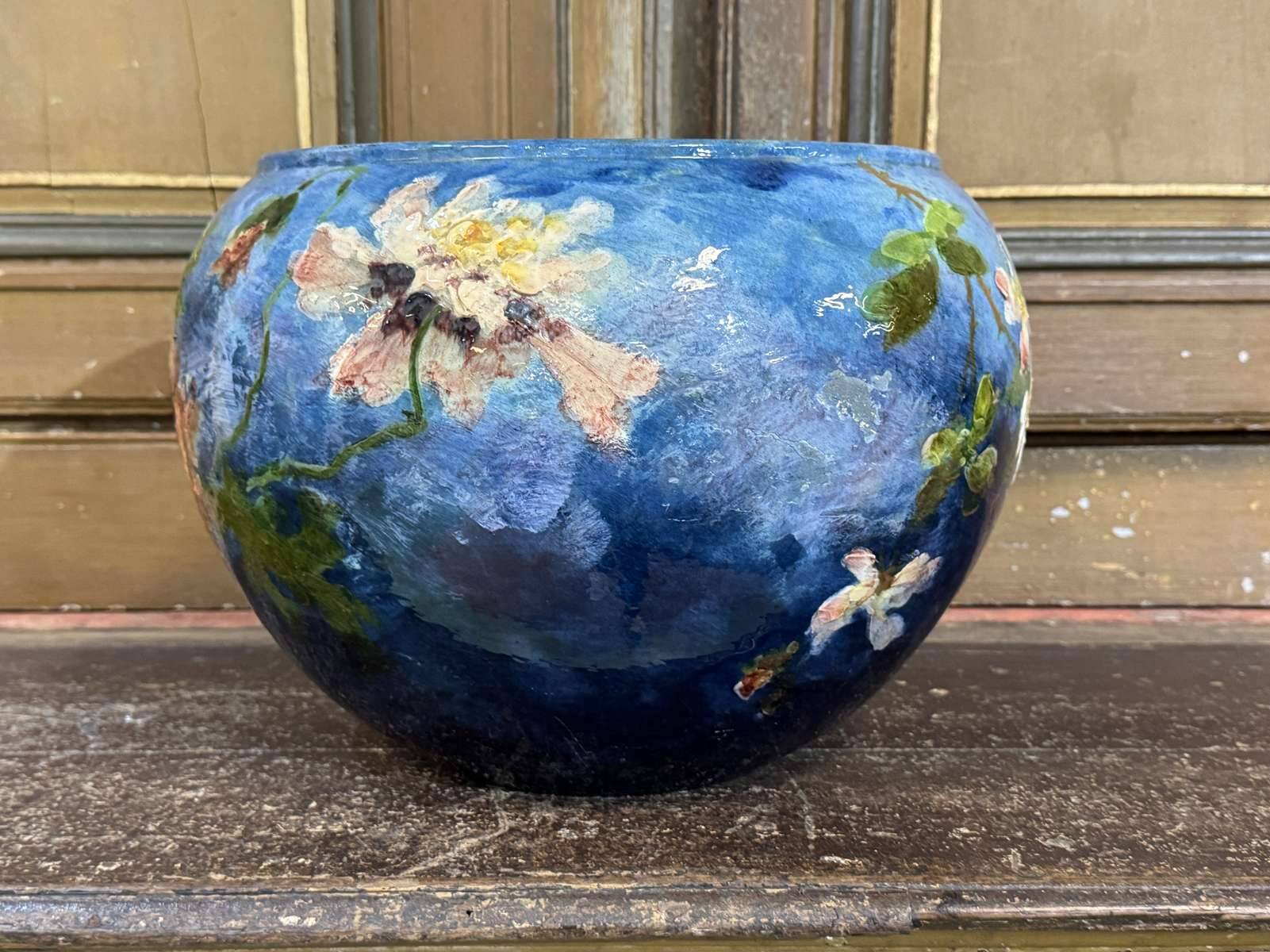 Cache pot XIXème à décor impressionniste