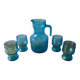 Vintage lemonade service in blue glass - Vemam - made in Italy