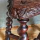 Antique stool in turned and carved solid wood