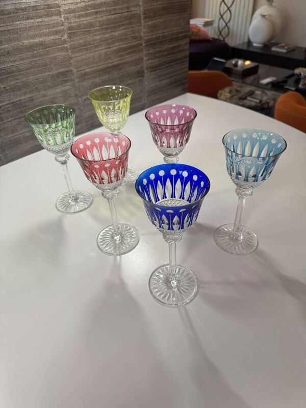 A vendre verres cristal couleur st louis modele tommy