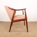 Pair of Scandinavian armchairs in Teak and Fabric, Tyrol model by Gerhard Berg for Westnofa 1960.