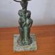 Bronze Table Lamp with Green Marble Base, Scandinavian Greene & Greene 1920/30s