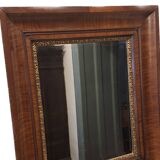 Antique beveled edge mirror in walnut frame, circa 1850