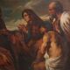 Grande peinture flamande du 19e siècle, Christ pardonnant aux pécheurs pénitents.