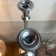 Pair of silver-plated metal candlesticks