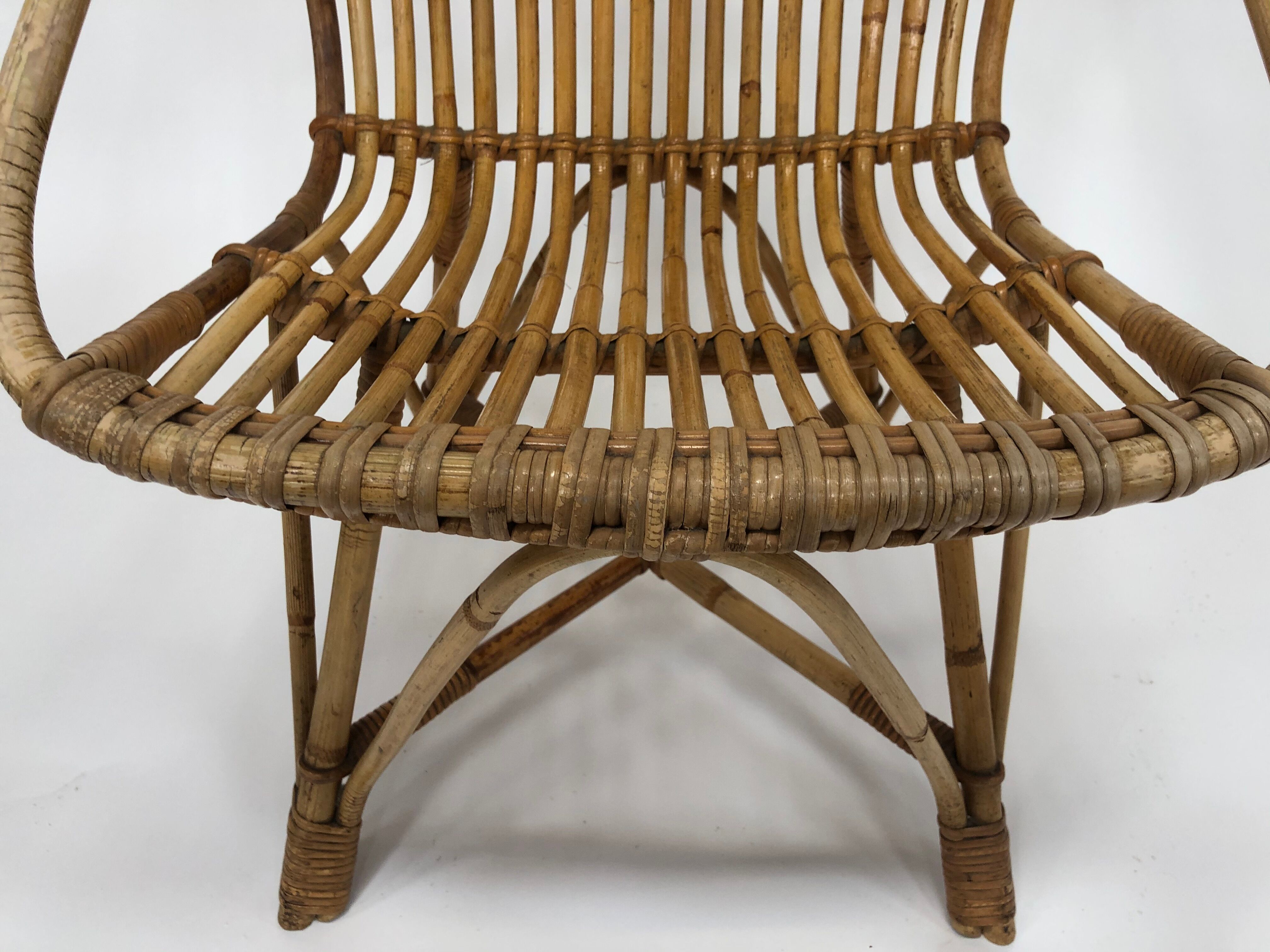 Rohe Noordwolde rattan chair, 1960, Netherlands