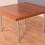 Table basse chromée Hans J Wegner teck restauré & palissandre  Andreas Tuck