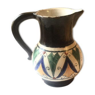 Pitcher Béatrix Poulpard Malicorne 19th century décor in Breton.