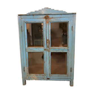 Old blue lacquered teak pantry