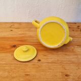 Cafetière en céramique jaune vintage