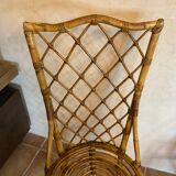 Pair of vintage rattan chairs Louis Sognot