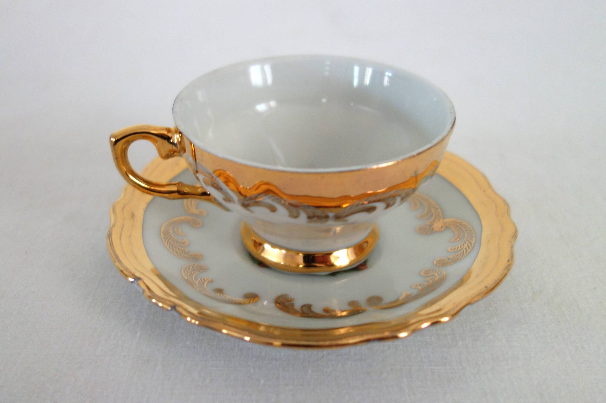 Coffee service 6 cups Swan Lake vintage Italian porcelain