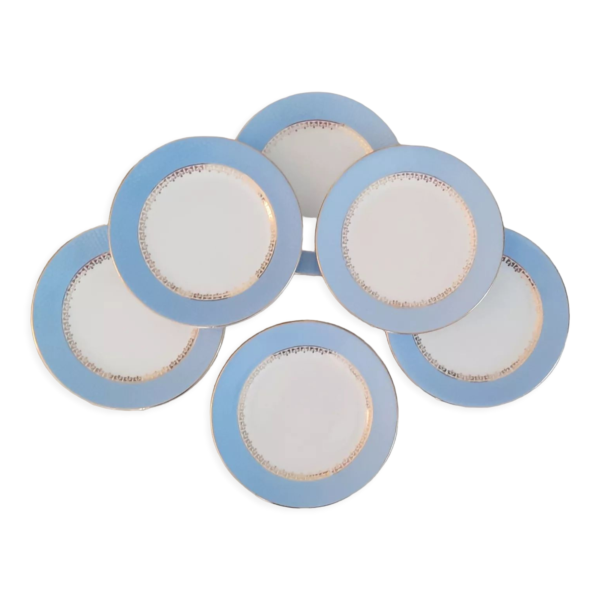 Dessert Plates and Hollow Dishes in Earthenware Café Gilbert by Moulin des Loups Vintage