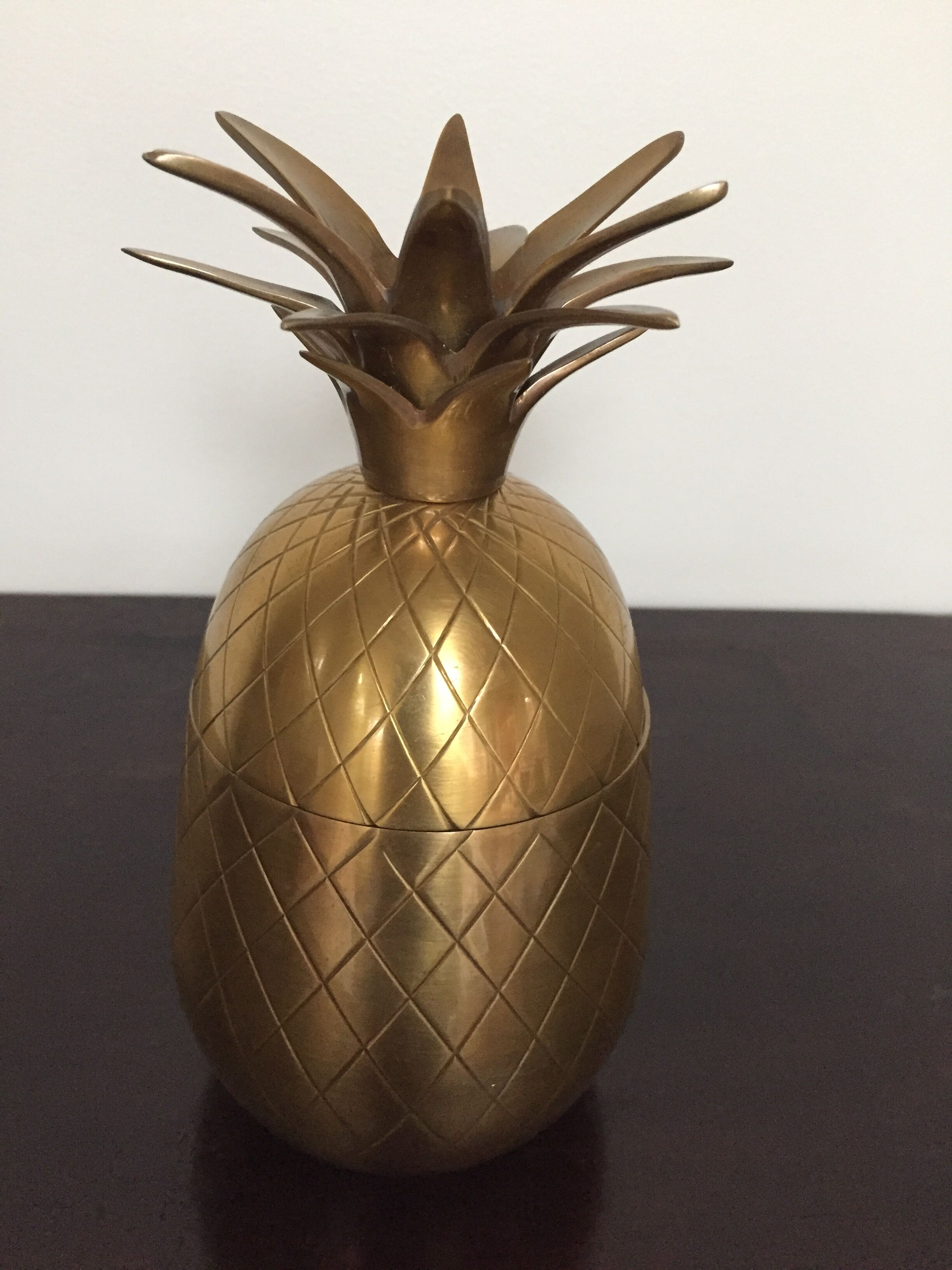 60's vintage brass pineapple ice bucket