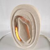 Stone lamp signed Arsène Galisson 70s