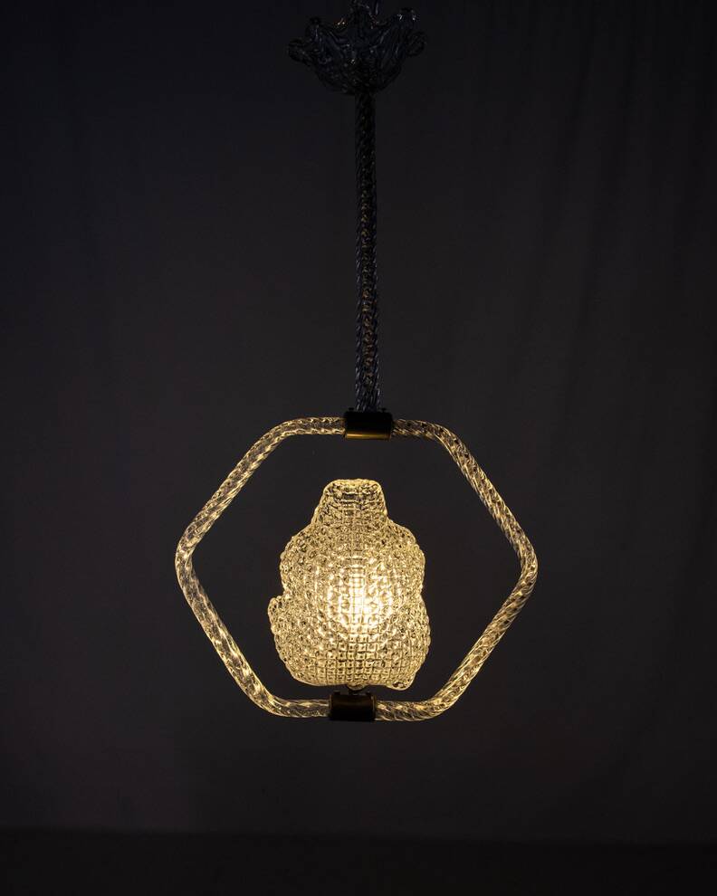 Murano glass chandelier by Barovier & Toso, Italy, 1940s