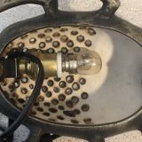 Zoomorphic scarab lamp in glazed ceramic