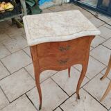 Pair of Louis XV style bedside tables with marble top