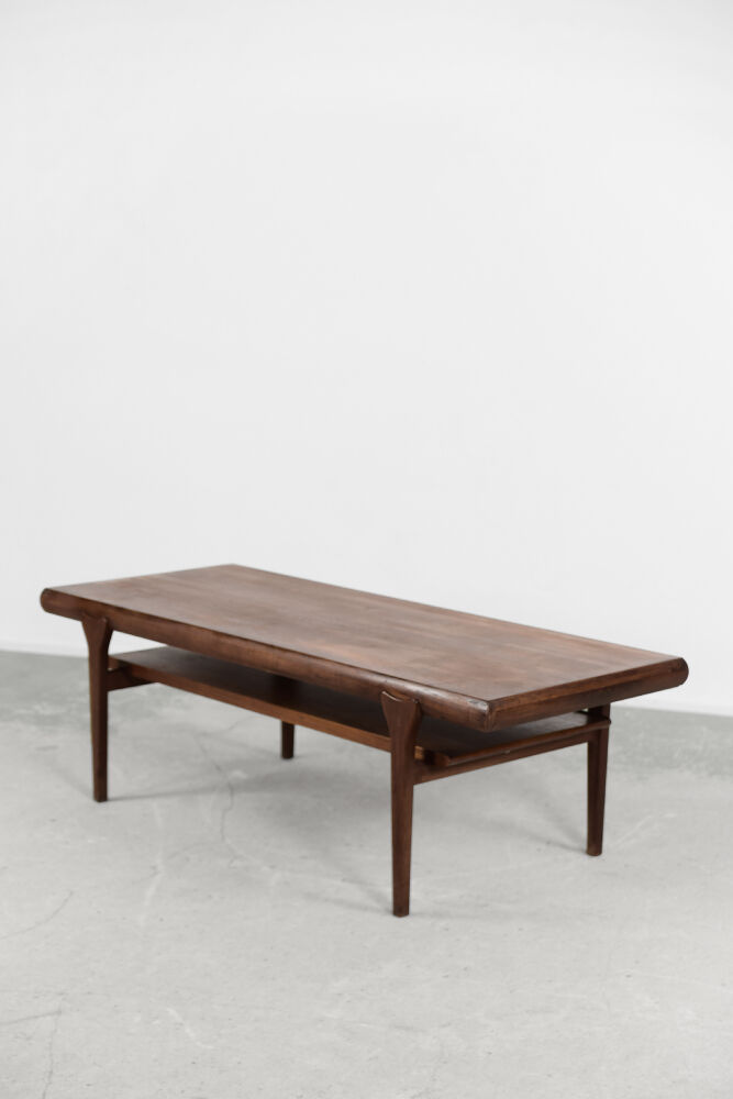 Danish extendable teak coffee table with drawer, 1960s