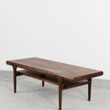 Danish extendable teak coffee table with drawer, 1960s
