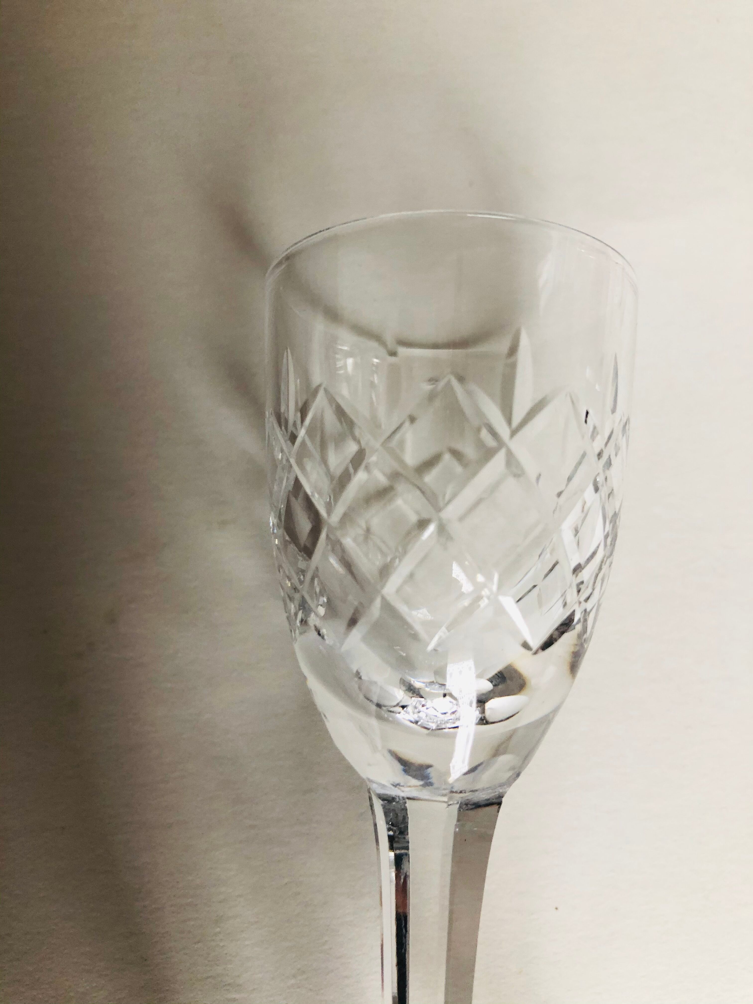 Set of six glasses of Lorraine crystal liqueur