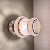 Vintage art deco globe wall or ceiling light in white and gold granite glass