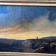 19th Century Romantic Painting "Solitary Shepherd at Dusk" Oil on Canvas + Frame