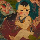 Antique oriental trunk in dark tones (c.1900) #4